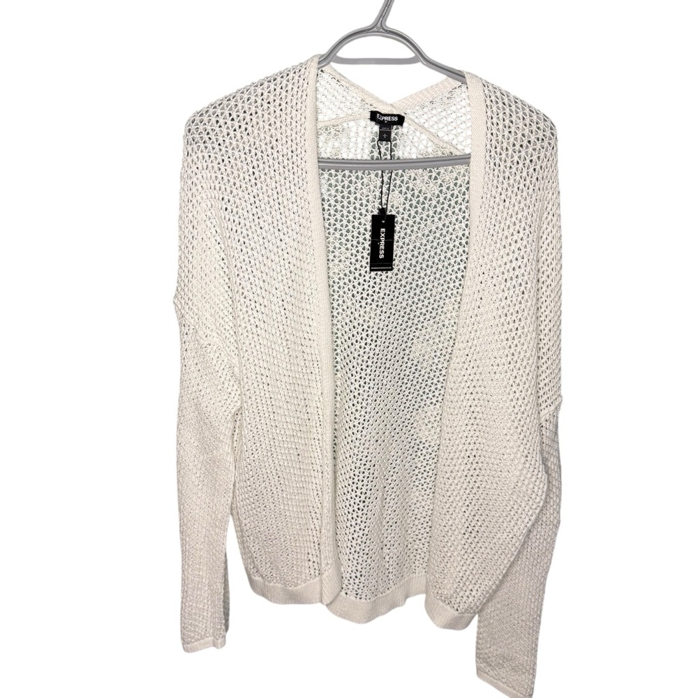 Express knit cardigan Women’s Size large white